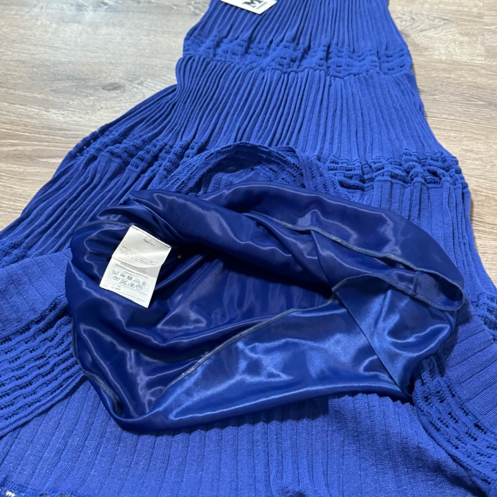 NWT M MISSONI Lurex Knit Blue Halter Neck Maxi Dress 42 - Picture 5 of 12